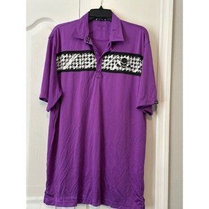 Tattoo Golf Mens Polo Shirt Skull XXL 2XL Cool Golf Purple Houndstooth Black Whi